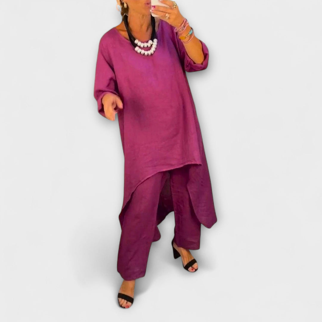 Tabea - Linna kombinezons ar apaļu kakla izgriezumu