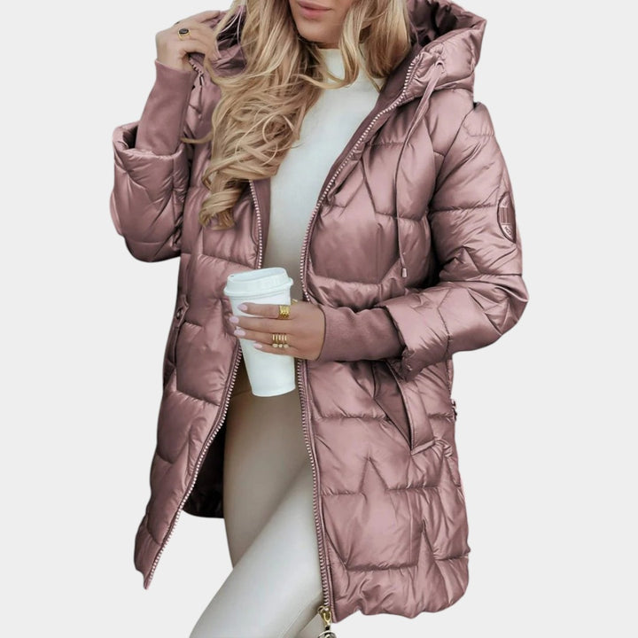 Elza - Elegants, silts pufīgais mētelis ziemai un rudenim