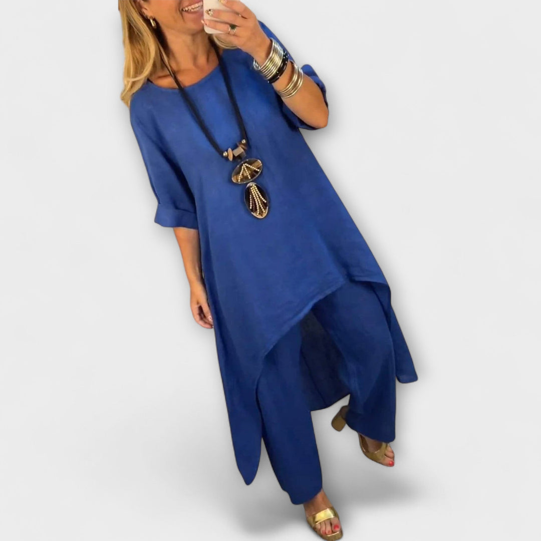 Tabea - Linna kombinezons ar apaļu kakla izgriezumu