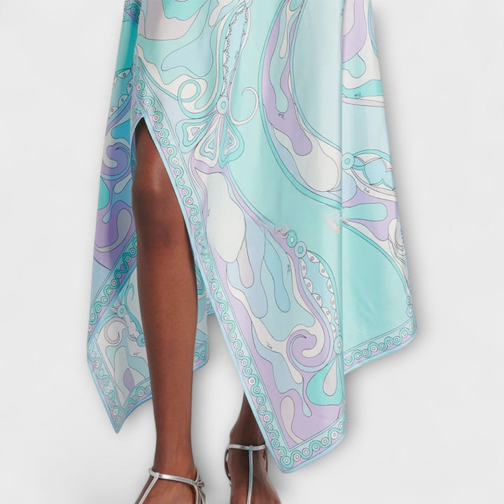 Everly - Sada halterneck tops un asimetrisks midi svārks