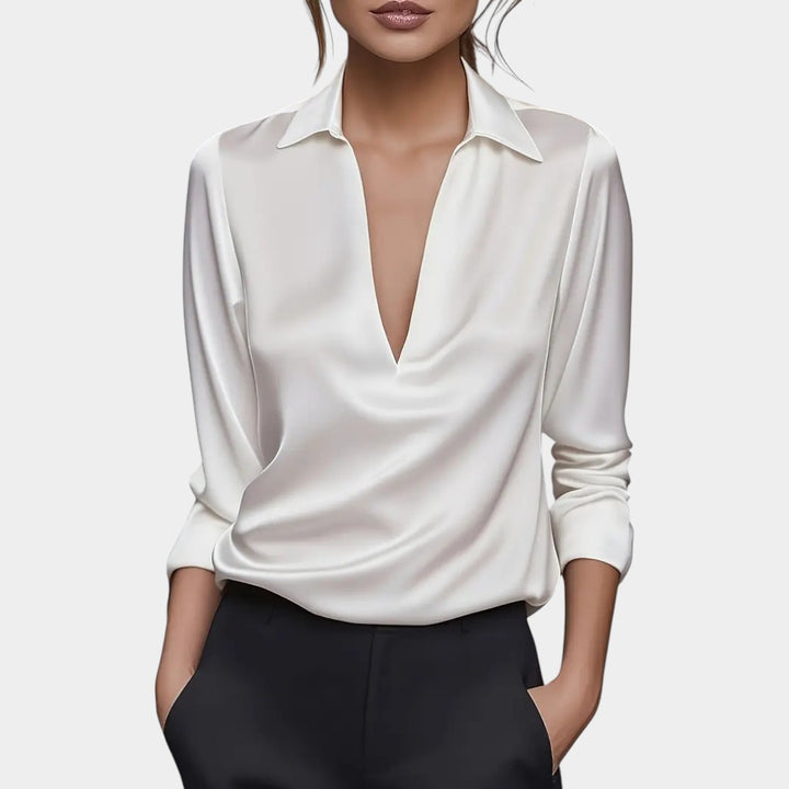 Daina – Premium Satīna V-veida Blūze