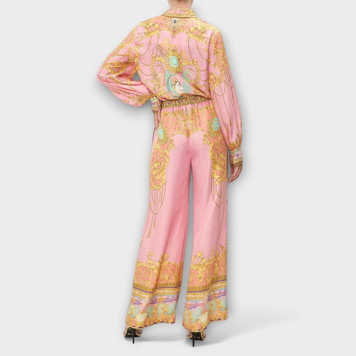 Sage - Brīvs T-krekls ar jūras meitenes druku un elastīgām biksēm