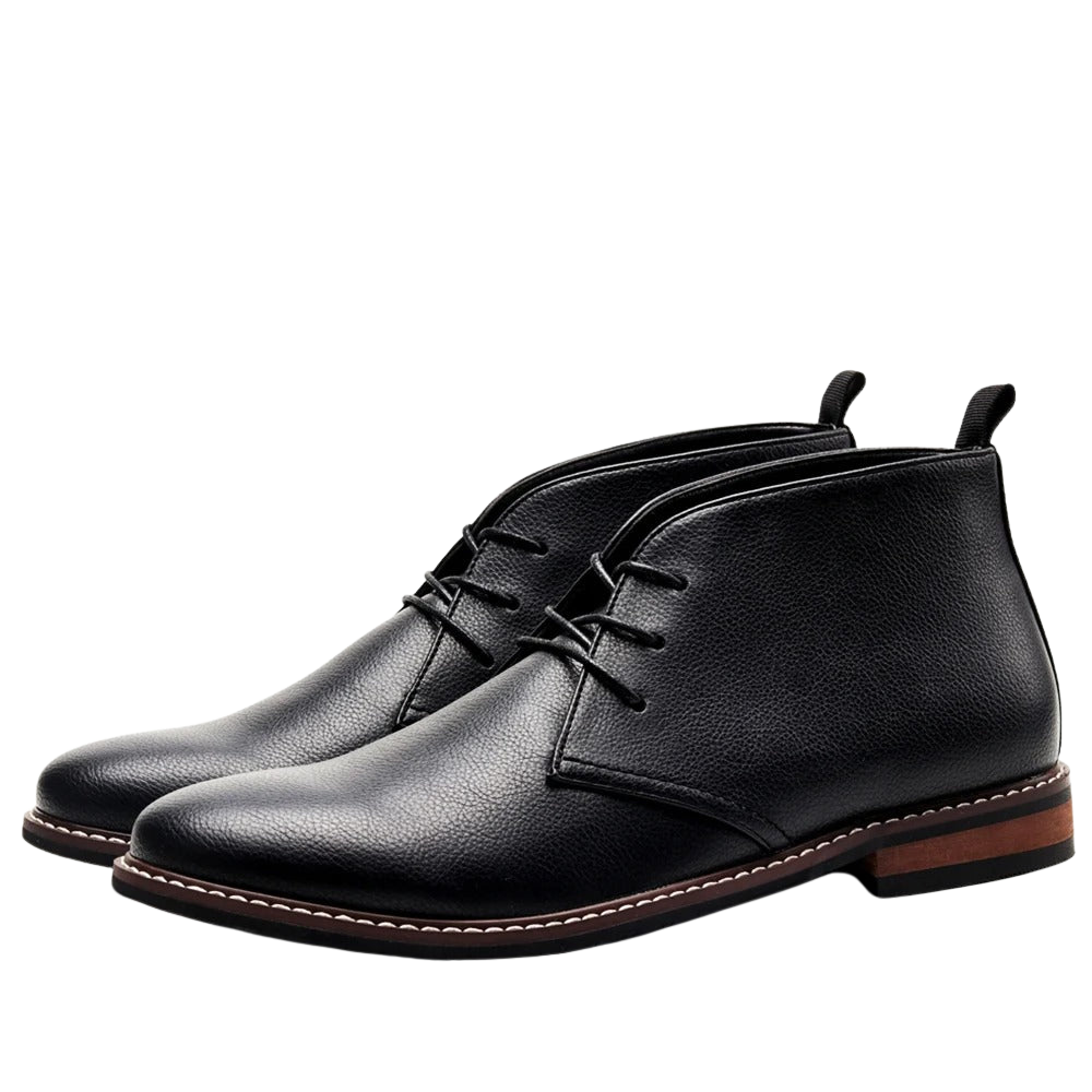 Bjørn – Ādas Chukka zābaki melnā krāsā