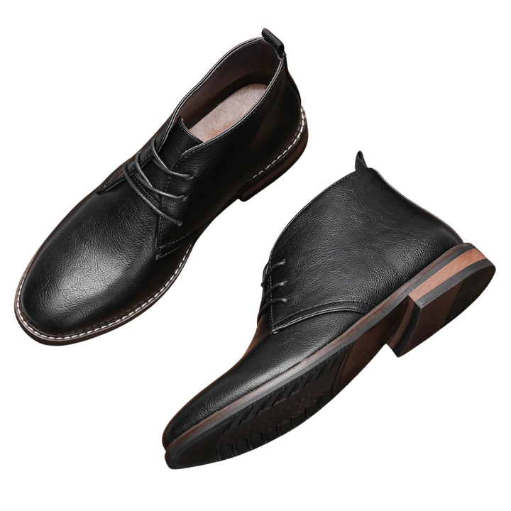 Bjørn – Ādas Chukka zābaki melnā krāsā