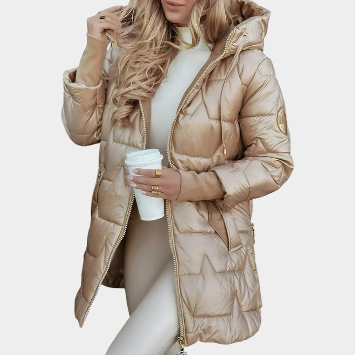 Elza - Elegants, silts pufīgais mētelis ziemai un rudenim