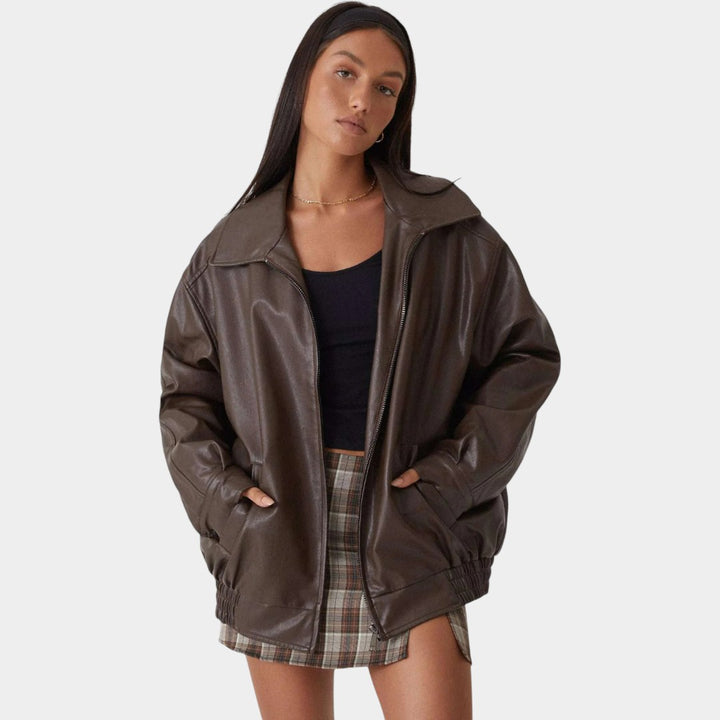 Elza – Liela izmēra ādas jaka