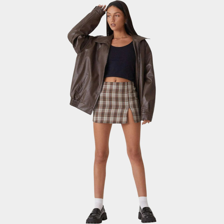 Elza – Liela izmēra ādas jaka