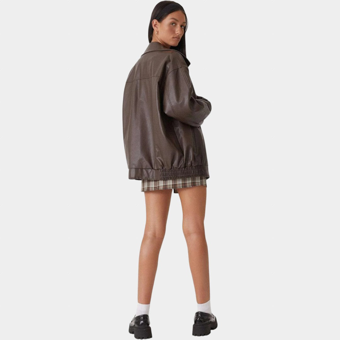 Elza – Liela izmēra ādas jaka